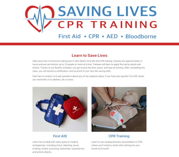 Saving Arizona Lives website screenshot.